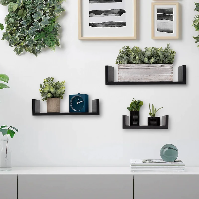 Mind Reader Floating Shelf Set with Invisible Brackets