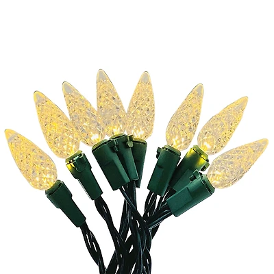 20ct. Warm White LED Faceted Vintage Bulb String Lights on Green Wire by Ashland®