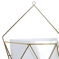 CosmoLiving by Cosmopolitan Set of 2 White Metal Contemporary Planter, 12", 15"