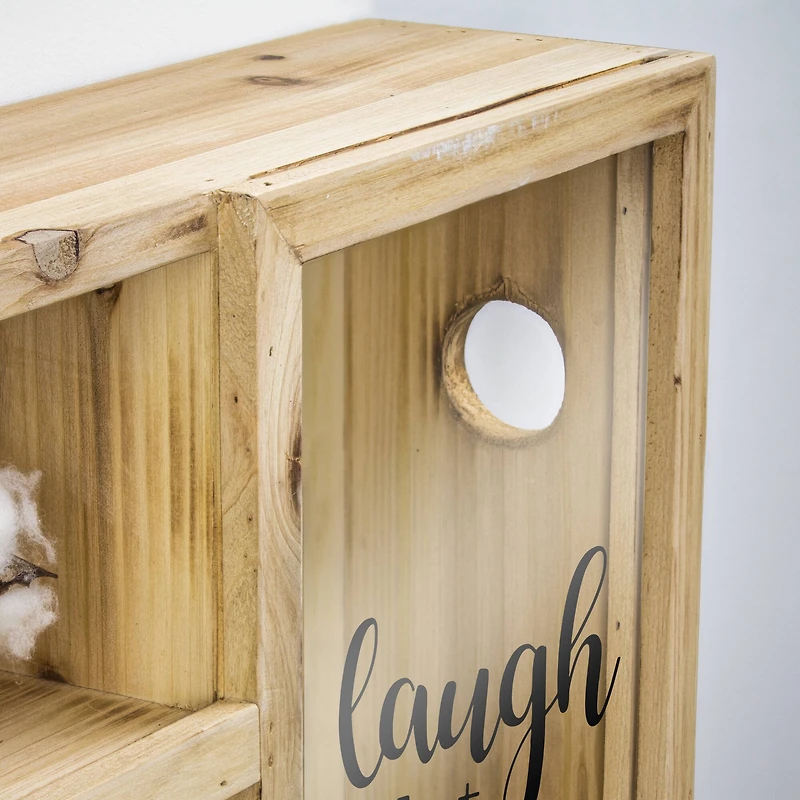 Wall Mounted Wooden Wine Rack & Cork Holder