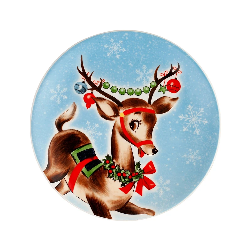 8" Pastel Holiday Ceramic Plate Set