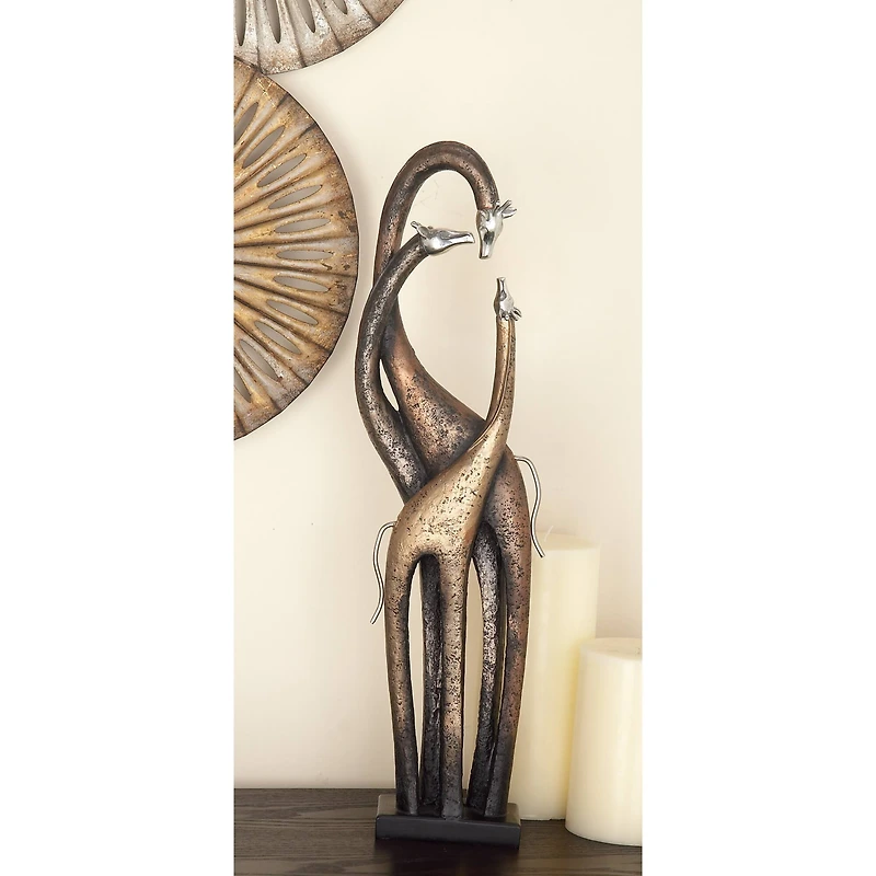 22" Brass Giraffe Sculpture