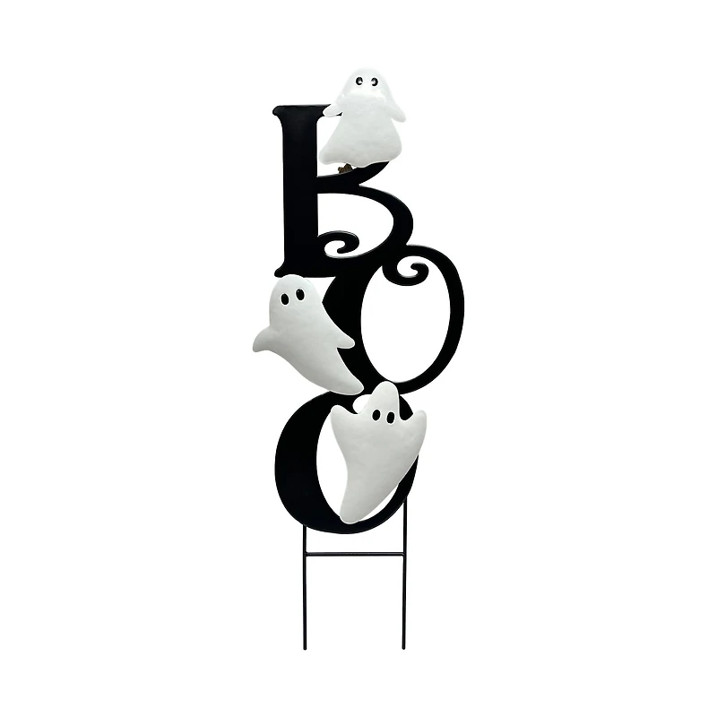 2ft. Black & White Boo Metal Yard Stake by Ashland®