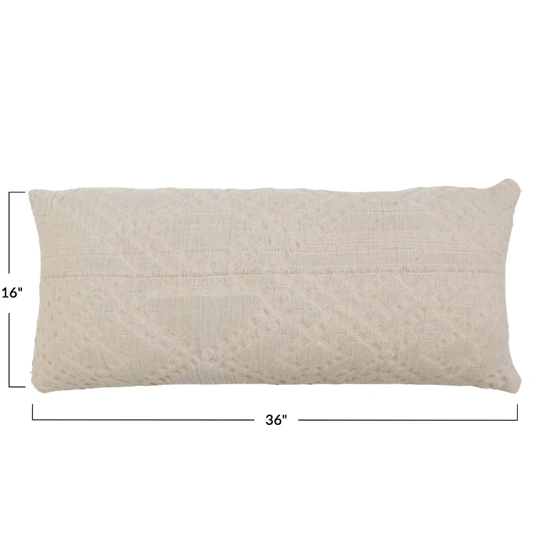 Hello Honey® Natural Woven Cotton Jacquard Lumbar Pillow