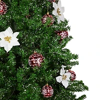 6ft. Pre-Lit Green Musical Snowing Artificial Christmas Tree, White LED Lights
