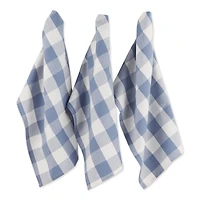 DII® Stonewash Blue Buffalo Check Dish Towels, 3ct.