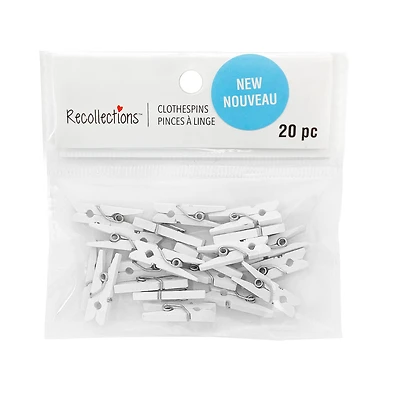 Mini White Clothespins by Recollections™