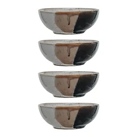 Hello Honey® 5" Tan & White Earthen Charm Stoneware Bowls, 4ct.