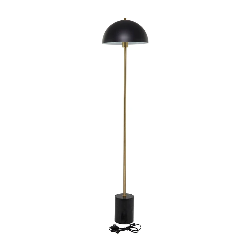Black Metal Contemporary Floor Lamp, 14" x 14" x 62"