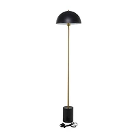 Black Metal Contemporary Floor Lamp, 14" x 14" x 62"