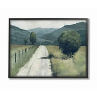 Stupell Industries Green & Blue Farmland Fields Landscape Painting Design Framed Wall Art