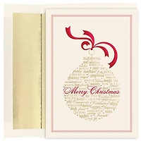 JAM Paper Words of Christmas Ornament Cards & Envelopes Set, 16ct.
