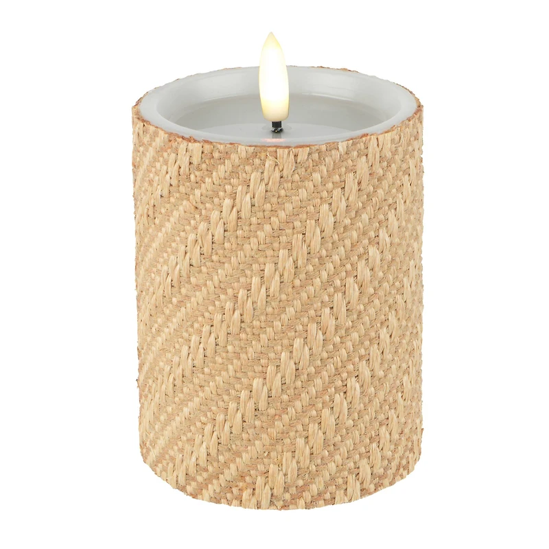 4" Woven Wax LED Pillar Candle by Ashland