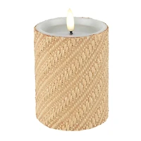 4" Woven Wax LED Pillar Candle by Ashland