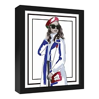 Fashion Illustration Canvas Wall Art in Black Frame