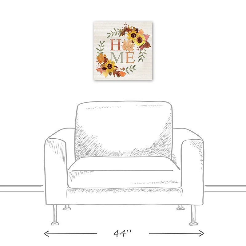 Autumn Home Wreath Canvas Wall Art