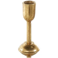 Gold Metal Slim Candle Holder Set