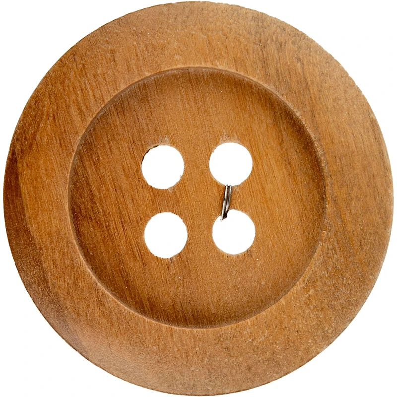 LaMode 2" Brown Wood 4-Hole Button