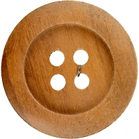 LaMode 2" Brown Wood 4-Hole Button