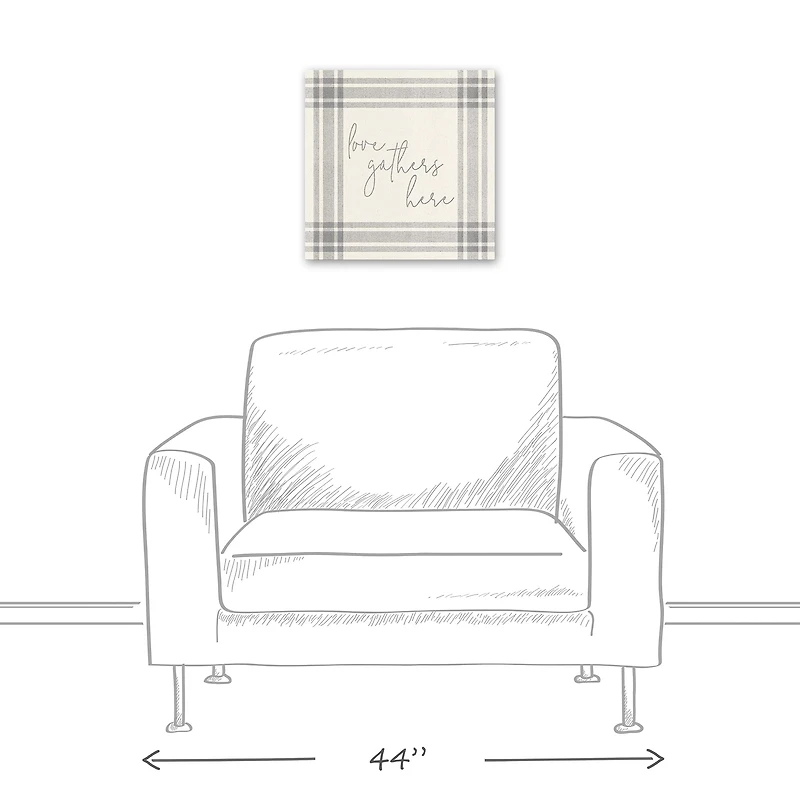 Love Gathers Here 16" x 16" Canvas Wall Art