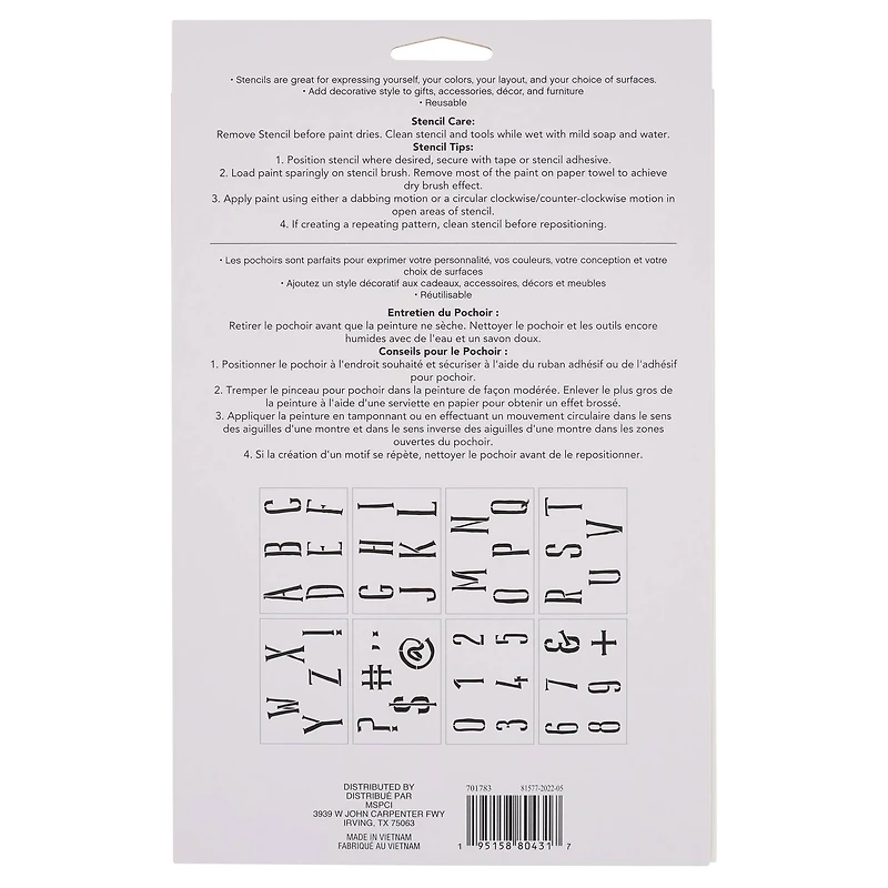 Alphabet Handlettered Serif Stencils, 7" x 10" by Craft Smart®