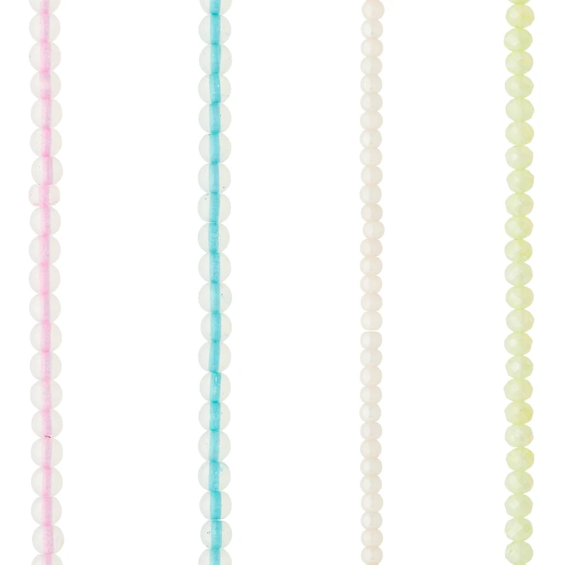 12 Pack: Pastel Faceted Rondelle Beads by Bead Landing™