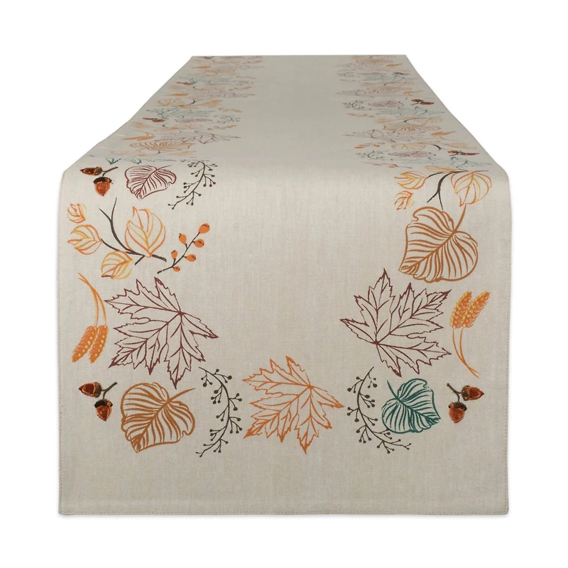 DII® 72" Autumn Leaves Embellished Table Runner