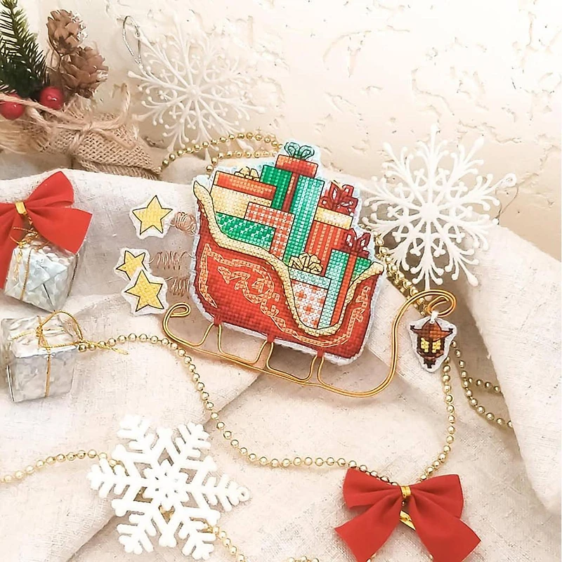 Crystal Art Christmas Tree Toy Plastic Canvas Counted Cross Stitch Kit Set Of Pictures Christmas Toys