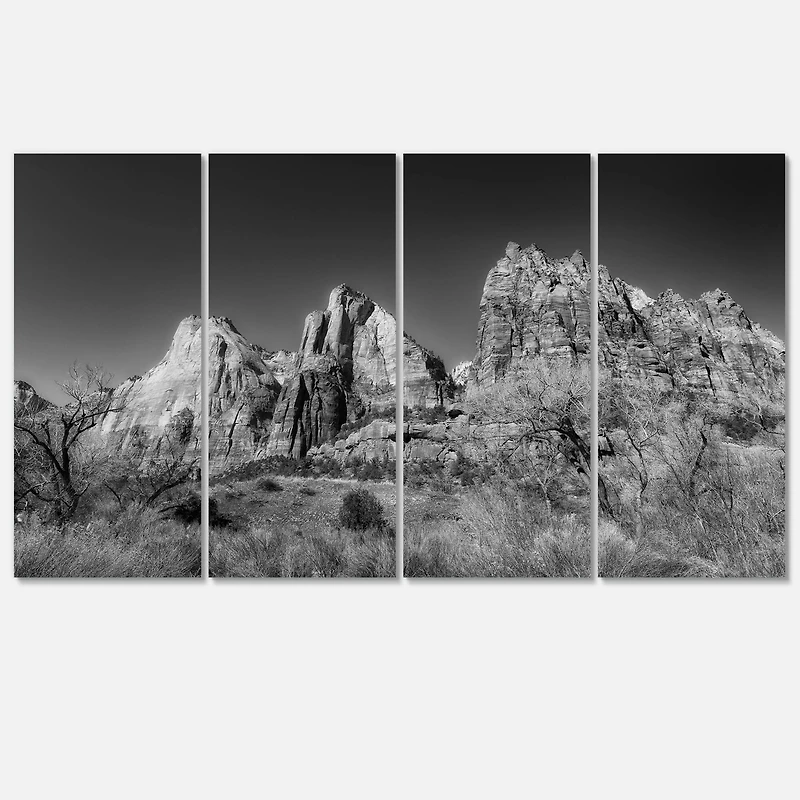 Designart - Rising Red Rocks Black and White