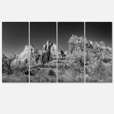 Designart - Rising Red Rocks Black and White