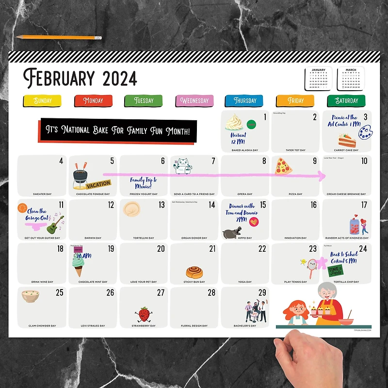 TF Publishing 2024 Every Day's A Holiday Desk Pad Monthly Blotter Calendar