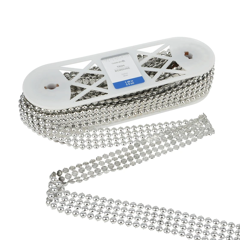 1.45" Silver Circle Mesh Trim by Celebrate It® Fashion Mode