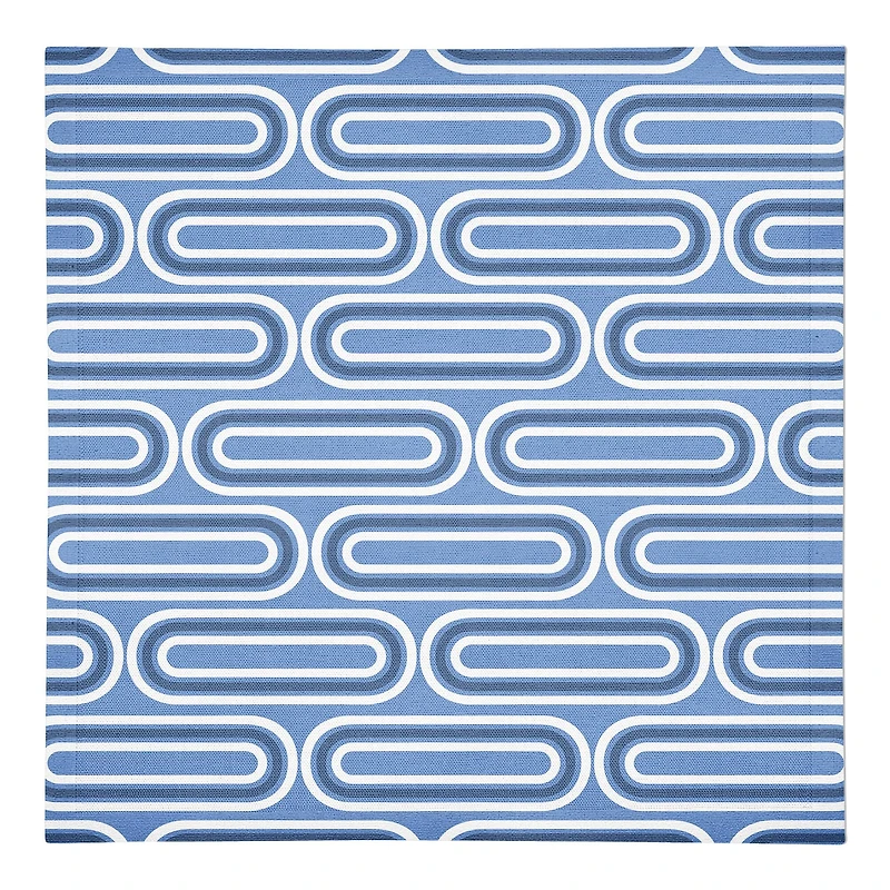 Groovy Blue Lines Cotton Twill Napkin