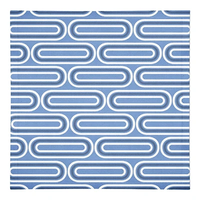 Groovy Blue Lines Cotton Twill Napkin
