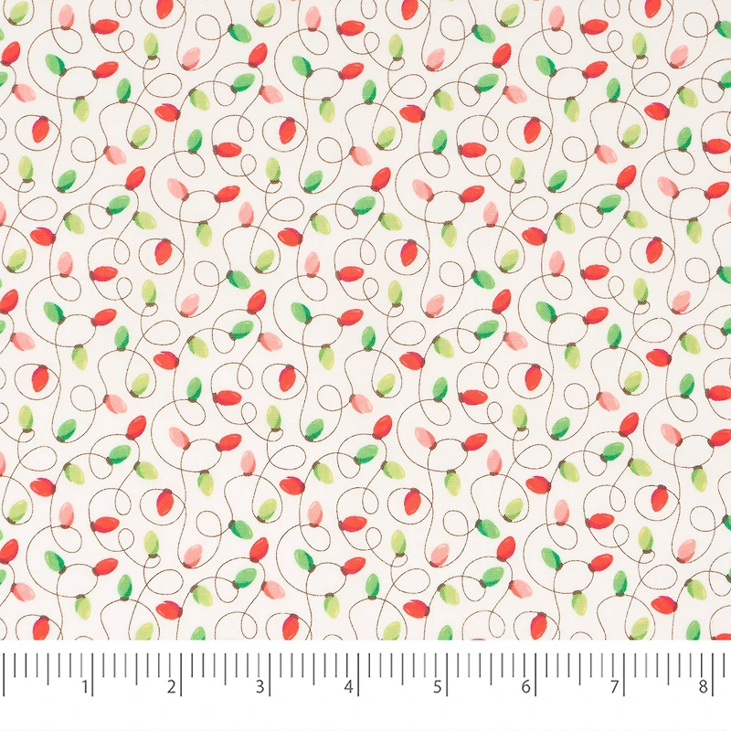 SINGER Christmas String Lights Cotton Fabric