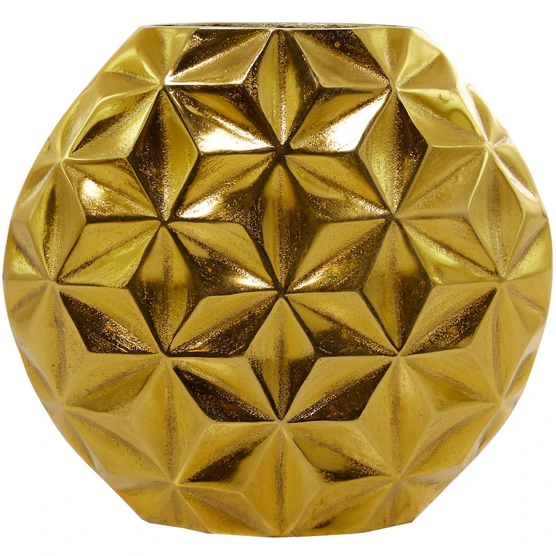 CosmoLiving by Cosmopolitan Aluminum Faceted Geometric Vase