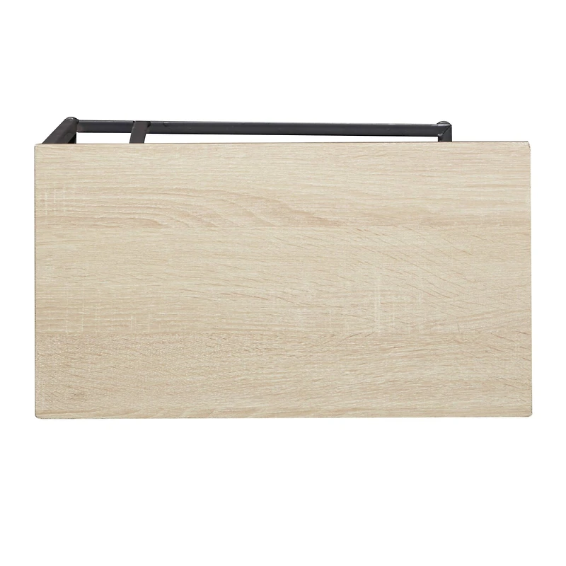 Black Iron & Wood Contemporary Accent Table