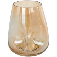 Iridescent Gold Concaved Glass Vase Set