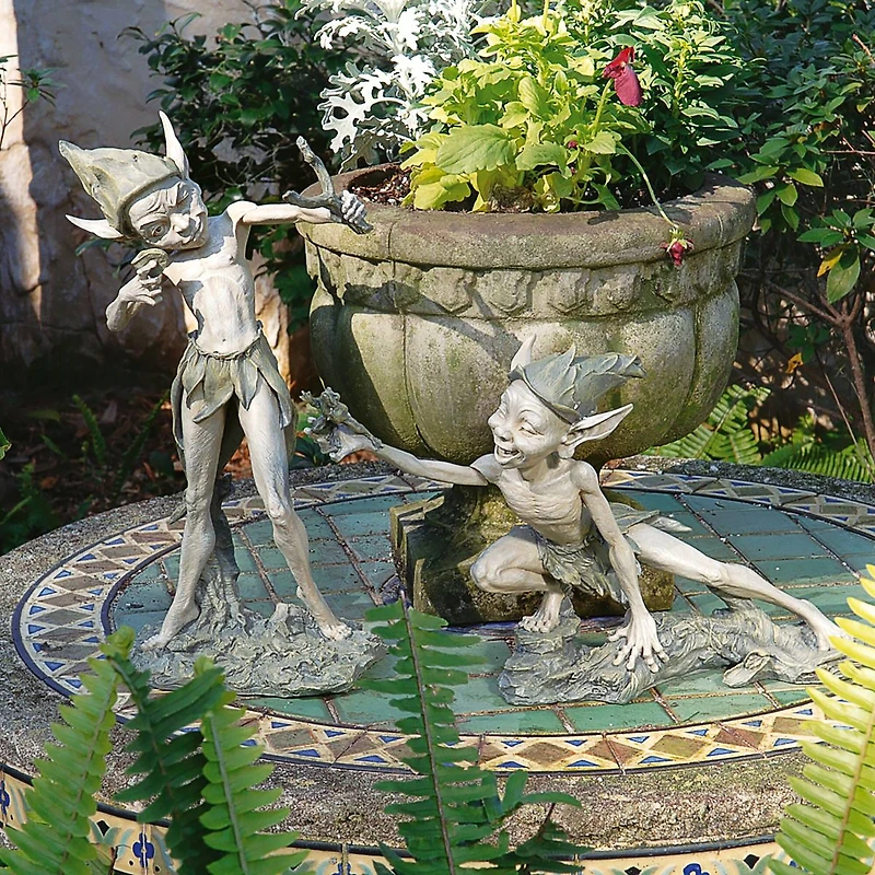 Design Toscano Sling & Stretch Garden Pixie Sculptures Set