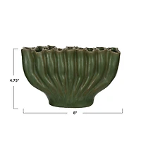 Hello Honey® 8" Green 9 Sectioned Sculptural Stoneware Vase