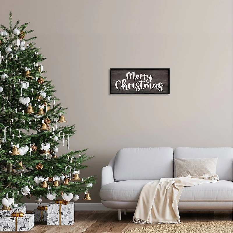 Stupell Industries Merry Christmas Farmhouse Phrase Framed Giclee Art