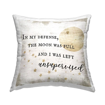 Stupell Industries The Moon Was Full Rustic Literature Quote Throw Pillow, 18" x 18"