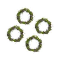 17.5" Moss Leaf Twig Wreath, 4ct.