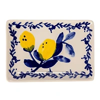Hello Honey® Blue & Yellow Lemon Stoneware Plate, 12ct.