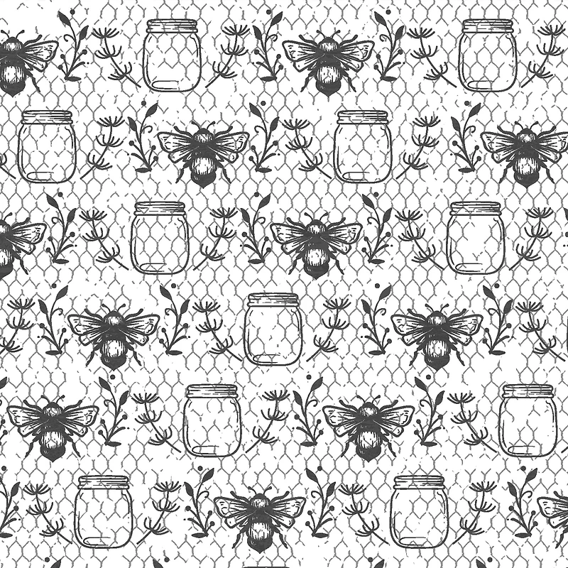 Black & White Bees Cotton Fabric Bundle by Loops & Threads™