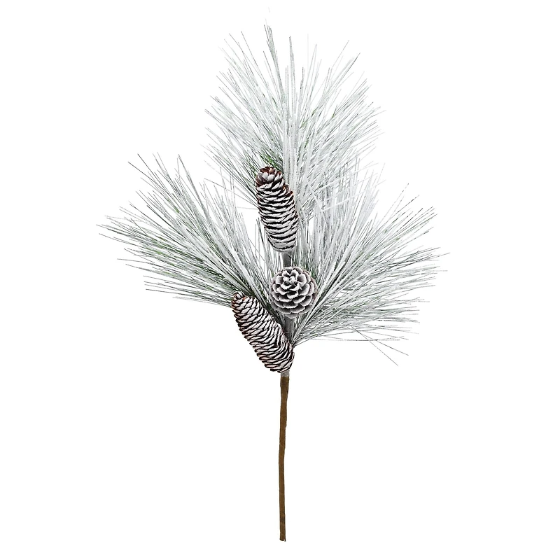 18" Flocked Pine & Pinecone Pick by Ashland®