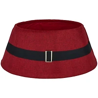 26.75" Red Santa's Belt Round Christmas Tree Collar