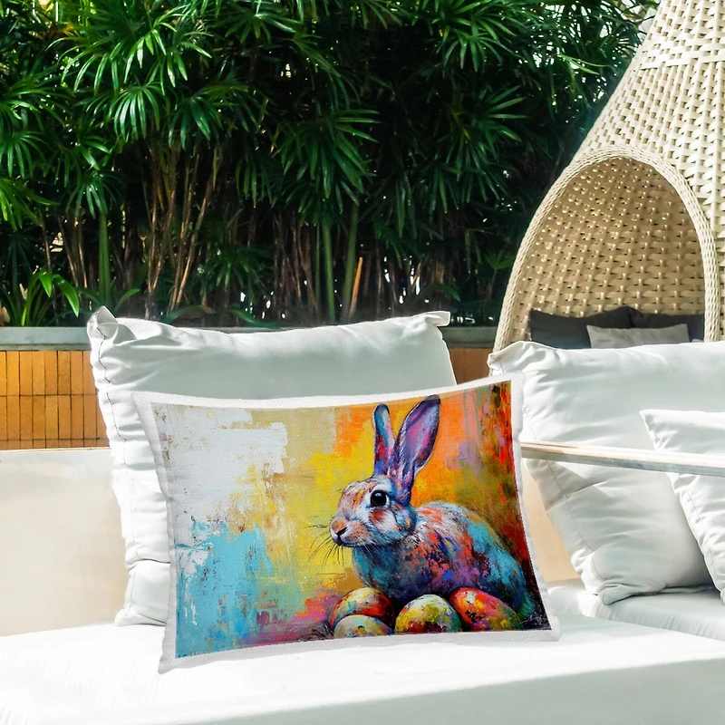 Stupell Industries Easter Joy Abstract Outdoor Printed Pillow