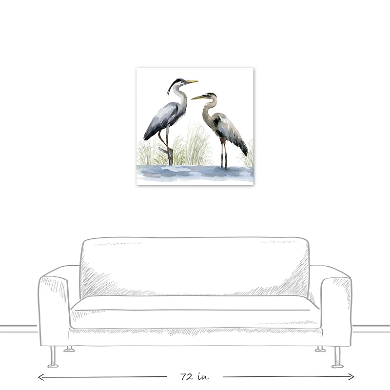 Heron Duo Canvas Wall Art