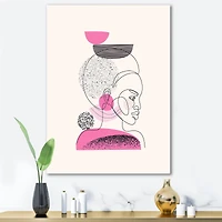 Designart - One Line Portrait of African American Women I